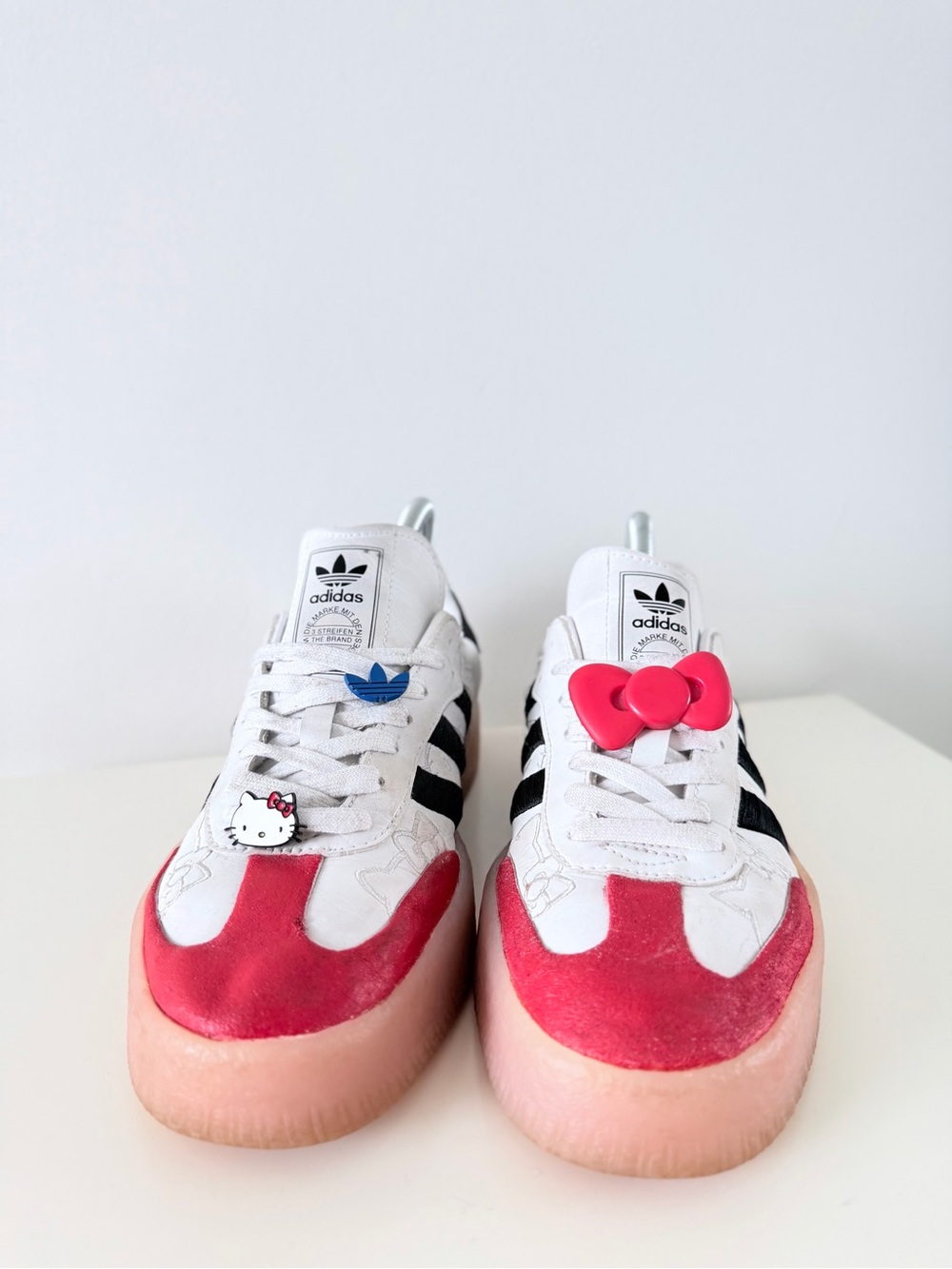 Adidas Originals Hello Kitty Platform Sneakers White Red size US 8 Y2K